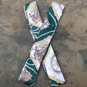 2pc Teal Blue Silk Scarf Wrap Handbag Twilly